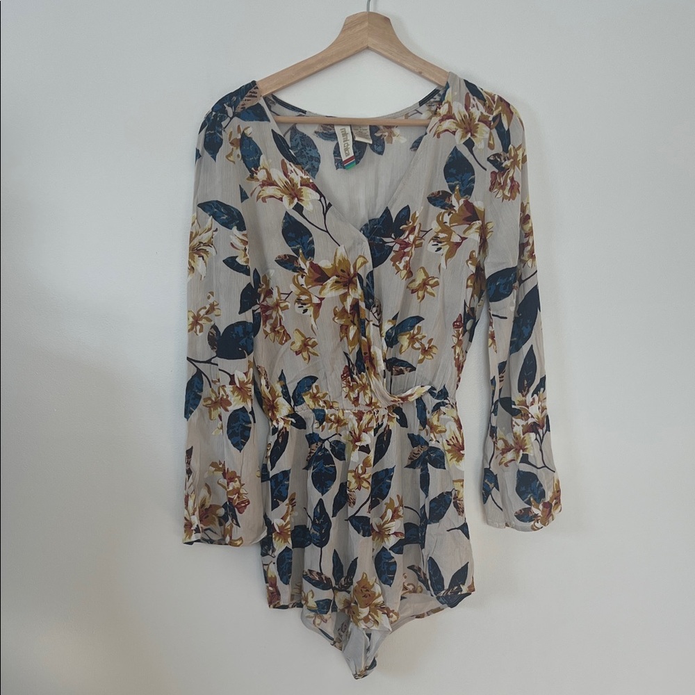 Mimi Chica Blue and White Floral Romper